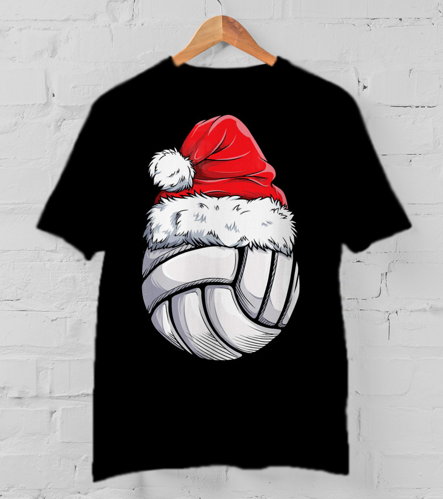 Volleyball Santa Hat Christmas Ball T-Shirt