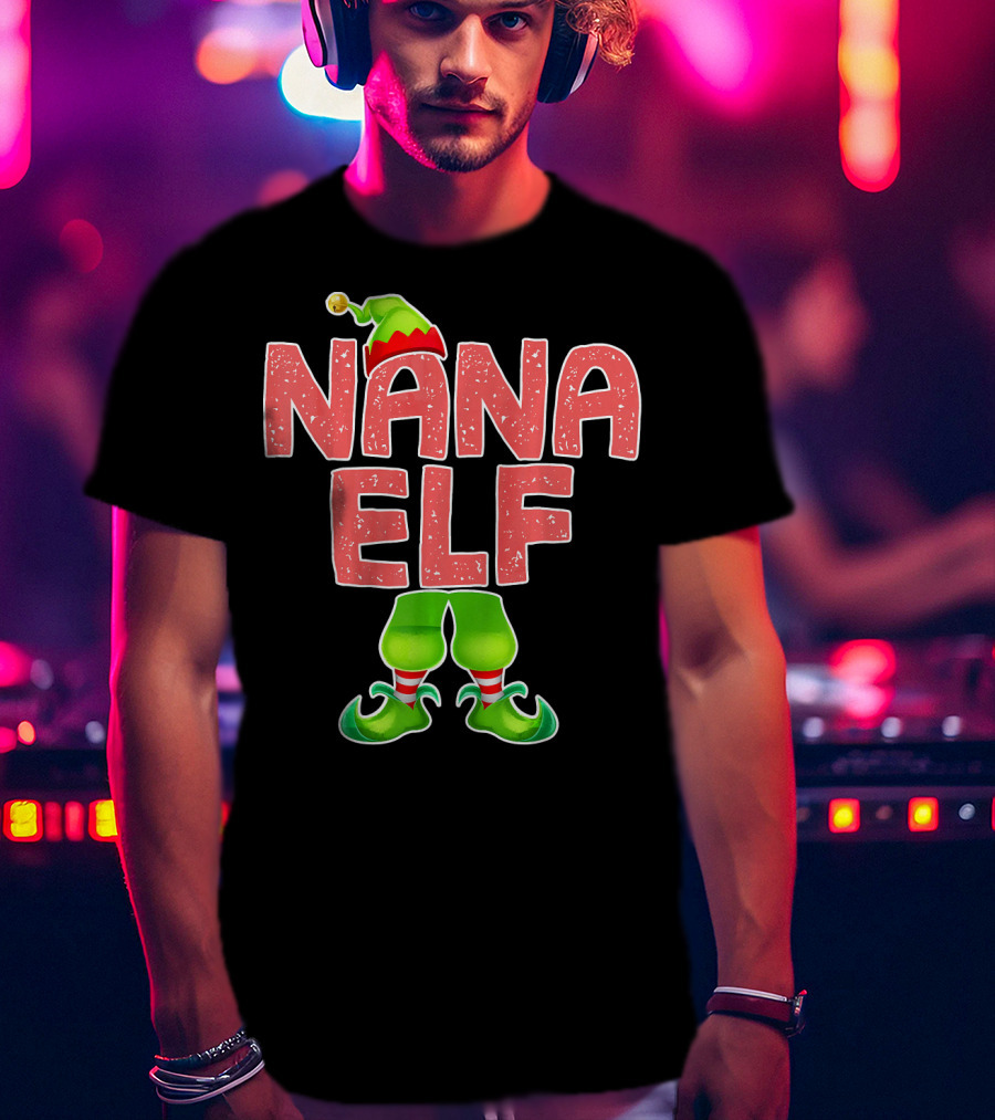 Nana Elf Merry Christmas Humor T-Shirt