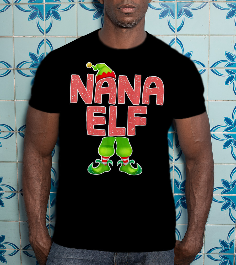 Nana Elf Merry Christmas Humor T-Shirt