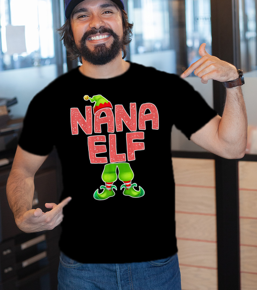 Nana Elf Merry Christmas Humor T-Shirt