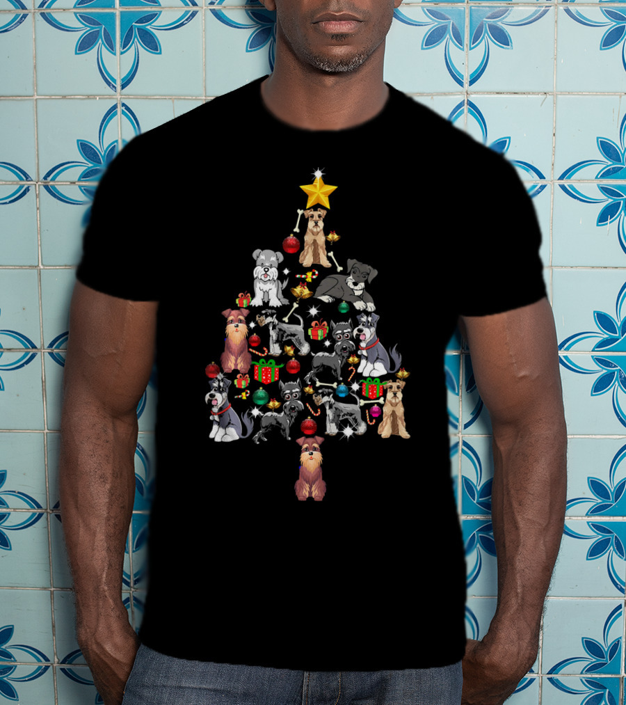Schnauzer Christmas Tree Star Ornaments Gifts T-Shirt