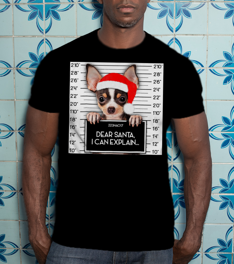 Dear Santa I Can Explain Chihuahua Xmas Santa Hat Lover T-Shirt