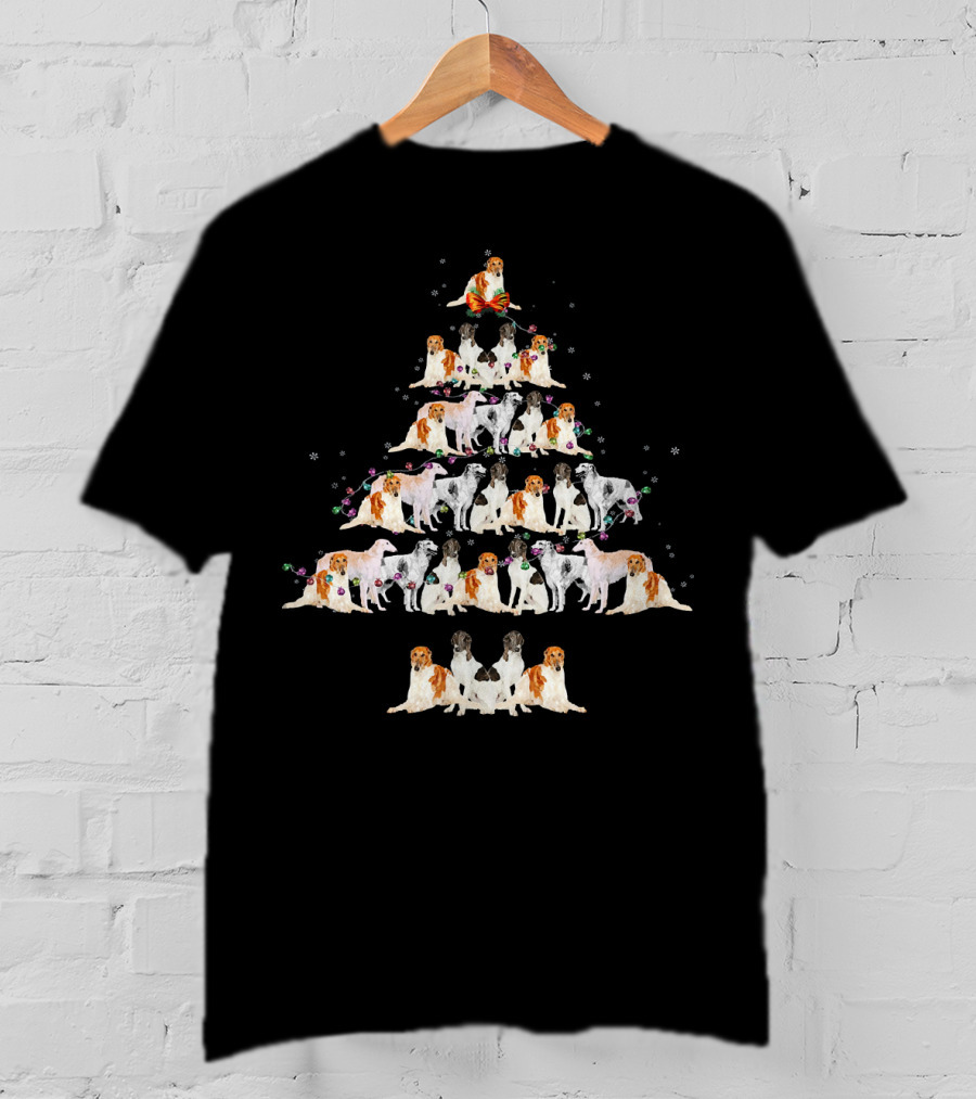 Borzoi Dog Christmas Tree Arrangement T-Shirt