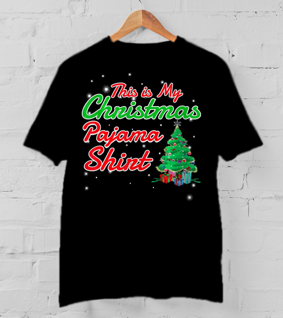 This Is My Christmas Pajama Shirt Holiday Tree Matching Family T-Shirt