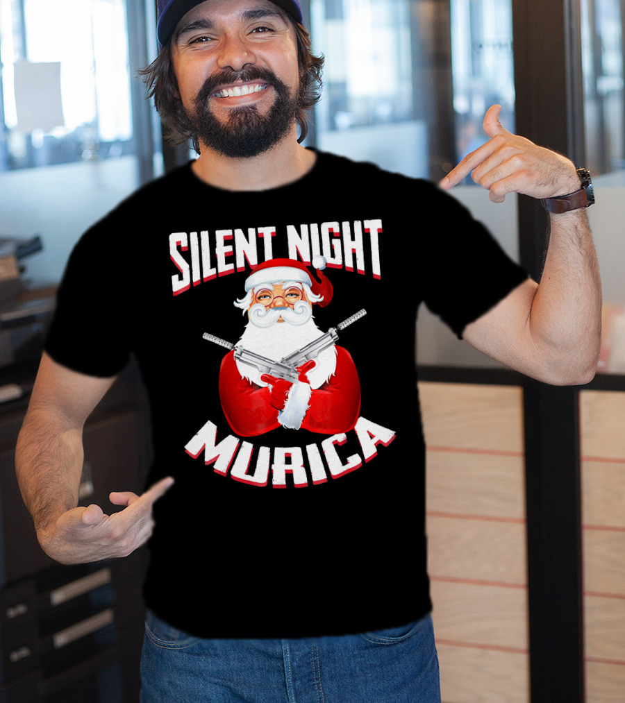 Silent Night Murica Santa With Guns T-Shirt
