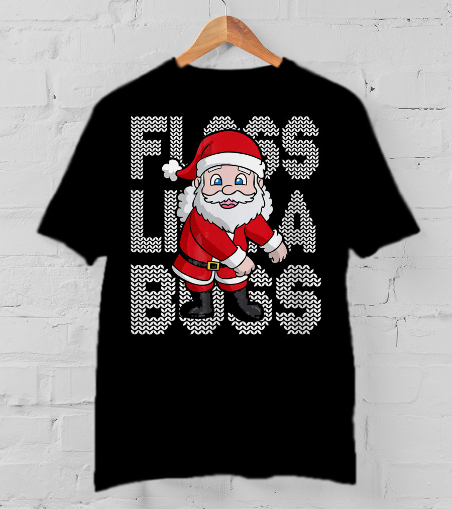 Santa Floss Like A Boss Christmas Kids T-Shirt