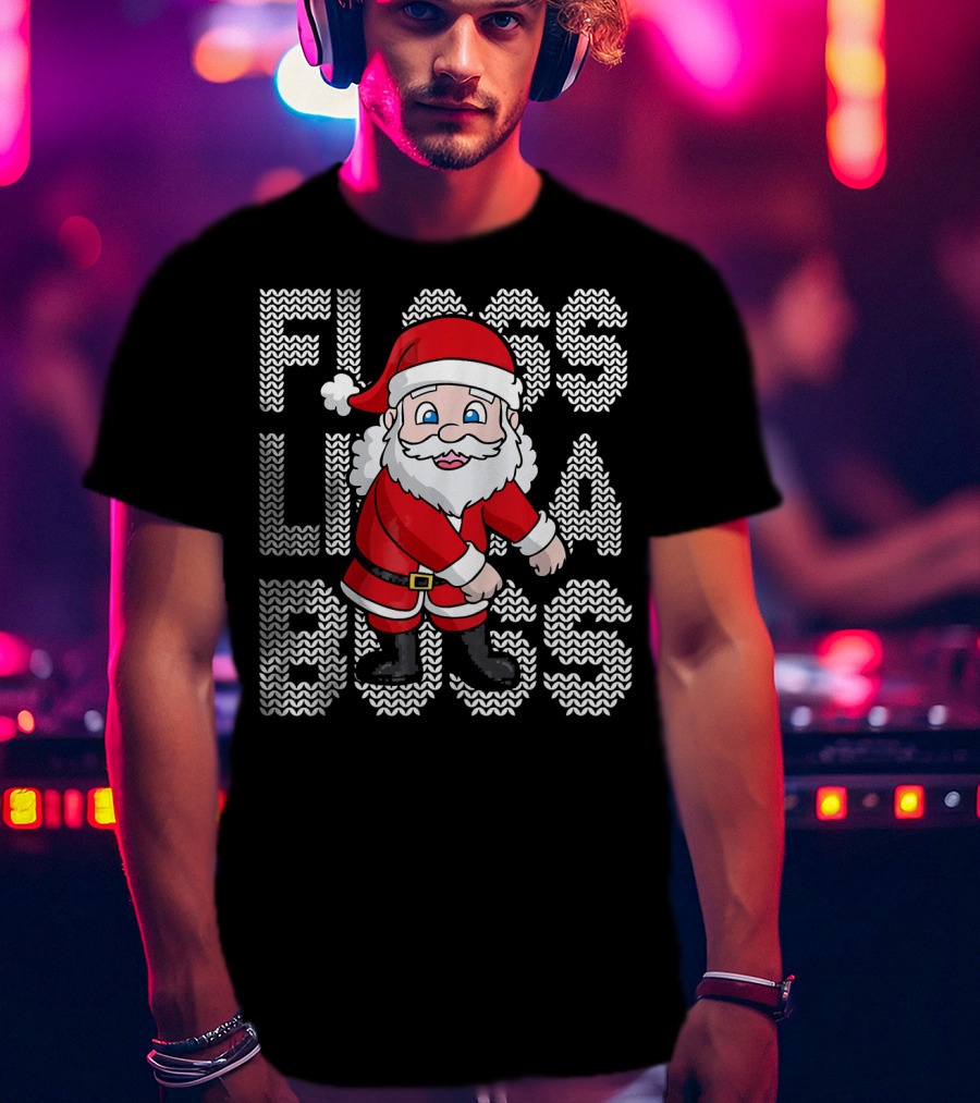 Santa Floss Like A Boss Christmas Kids T-Shirt