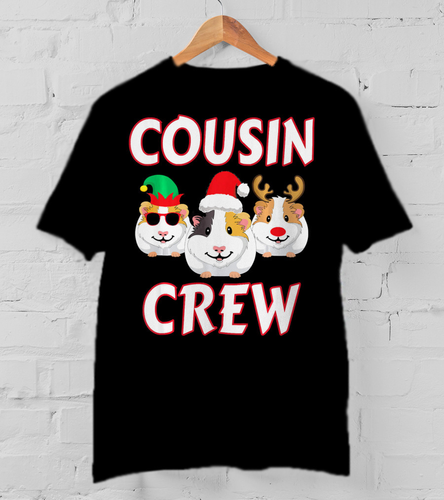 Cousin Crew Guinea Pig Christmas Holiday Reindeer Elves T-Shirt