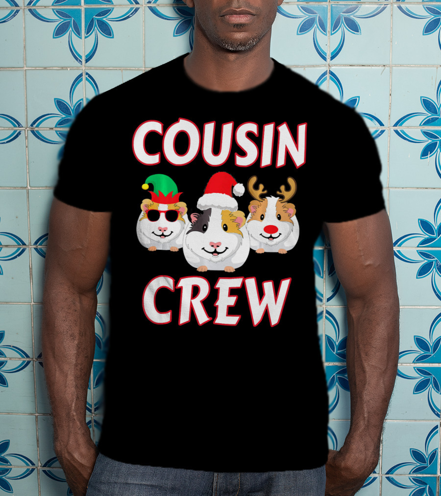 Cousin Crew Guinea Pig Christmas Holiday Reindeer Elves T-Shirt