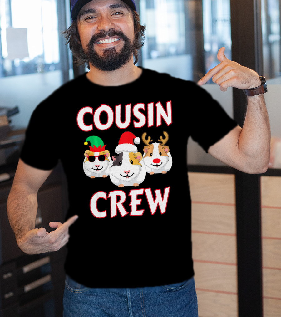 Cousin Crew Guinea Pig Christmas Holiday Reindeer Elves T-Shirt