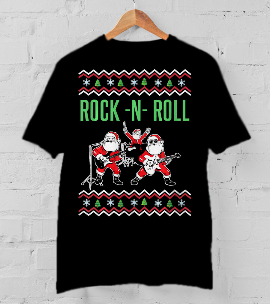 Rock N Roll Christmas Santa Rocks Festive Band Αντίγραφo T-Shirt