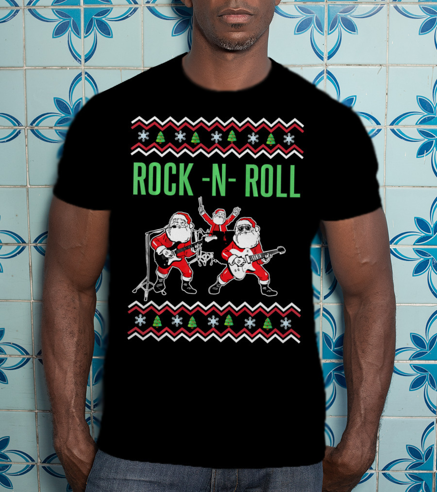 Rock N Roll Christmas Santa Rocks Festive Band Αντίγραφo T-Shirt