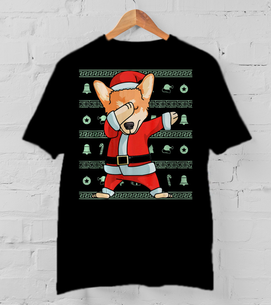 Corgi Santa Dabbing Christmas T-Shirt