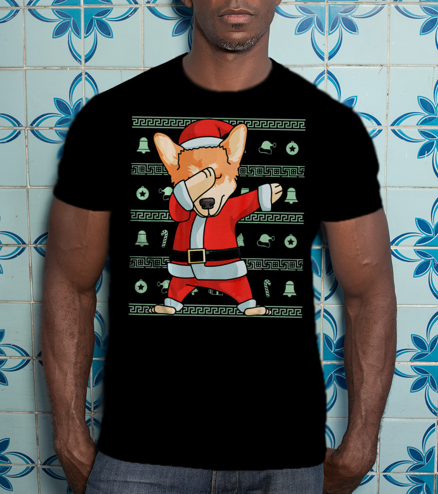 Corgi Santa Dabbing Christmas T-Shirt
