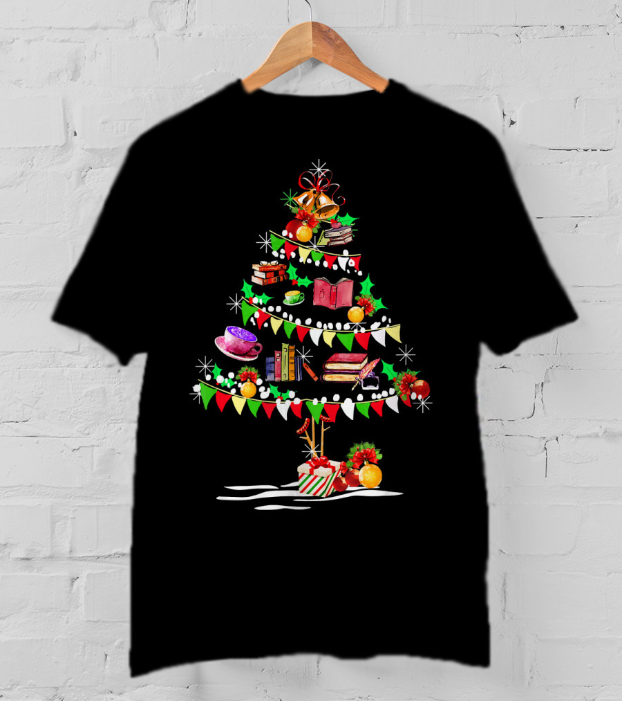 Christmas Tree Of Books And Holiday Cheer T-Shirt