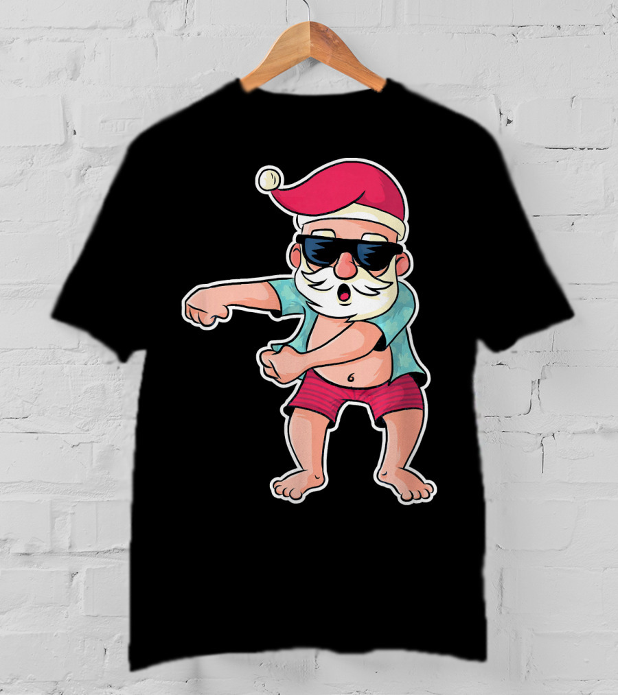 Flossing Dance Santa In Sunglasses And Hat T-Shirt