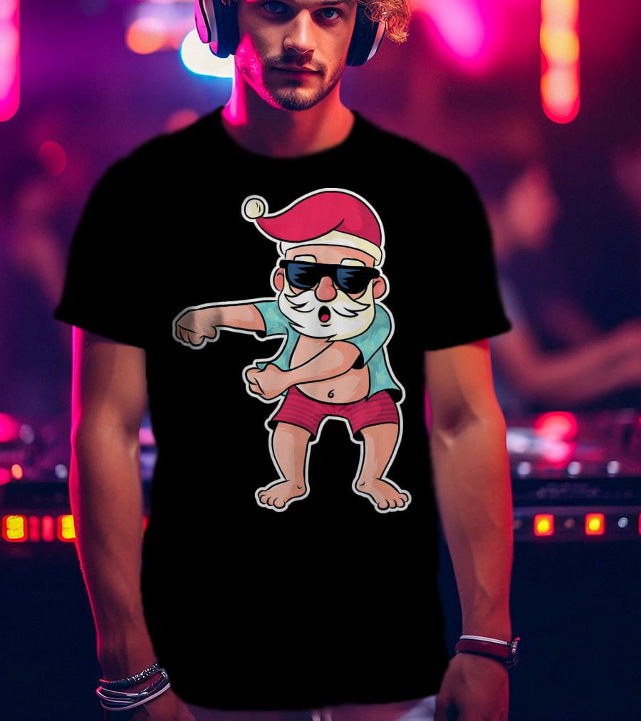 Flossing Dance Santa In Sunglasses And Hat T-Shirt