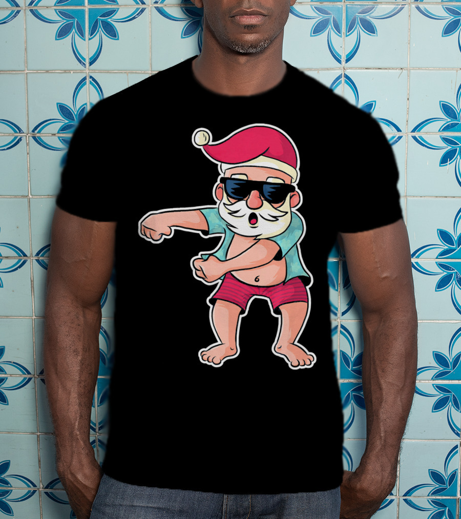 Flossing Dance Santa In Sunglasses And Hat T-Shirt