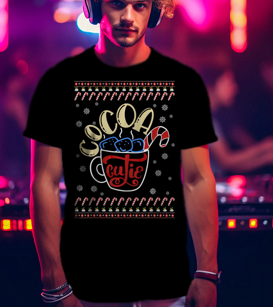 Cocoa Cutie Candy Cane Christmas Snowflakes T-Shirt