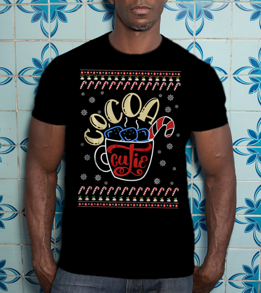 Cocoa Cutie Candy Cane Christmas Snowflakes T-Shirt