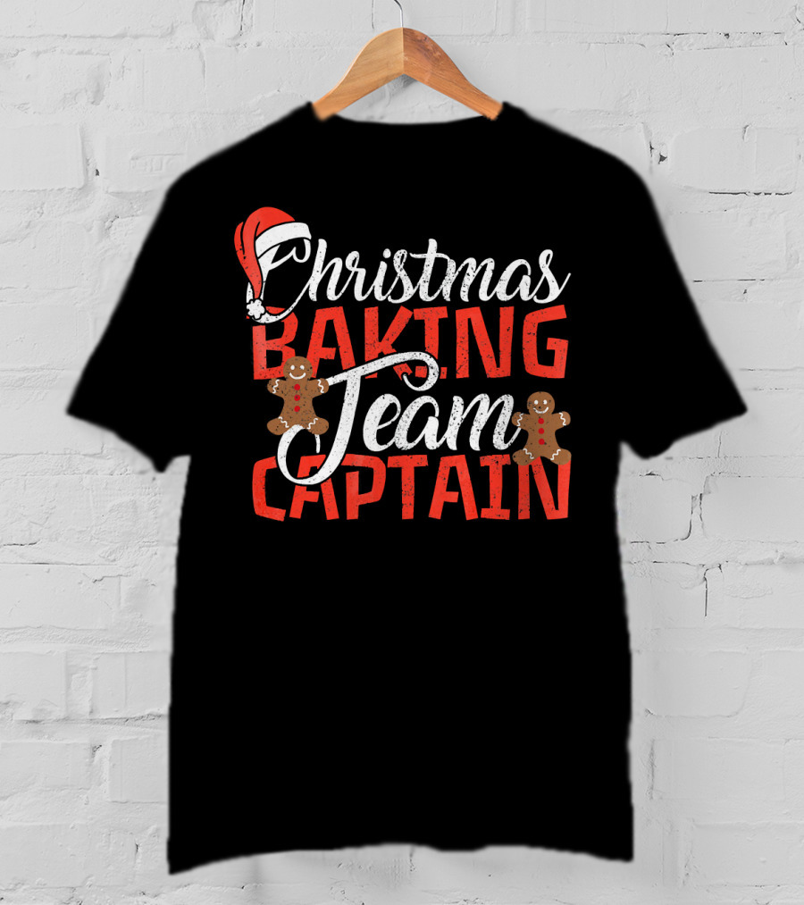 Christmas Baking Team Captain Gingerbread Santa Holiday T-Shirt