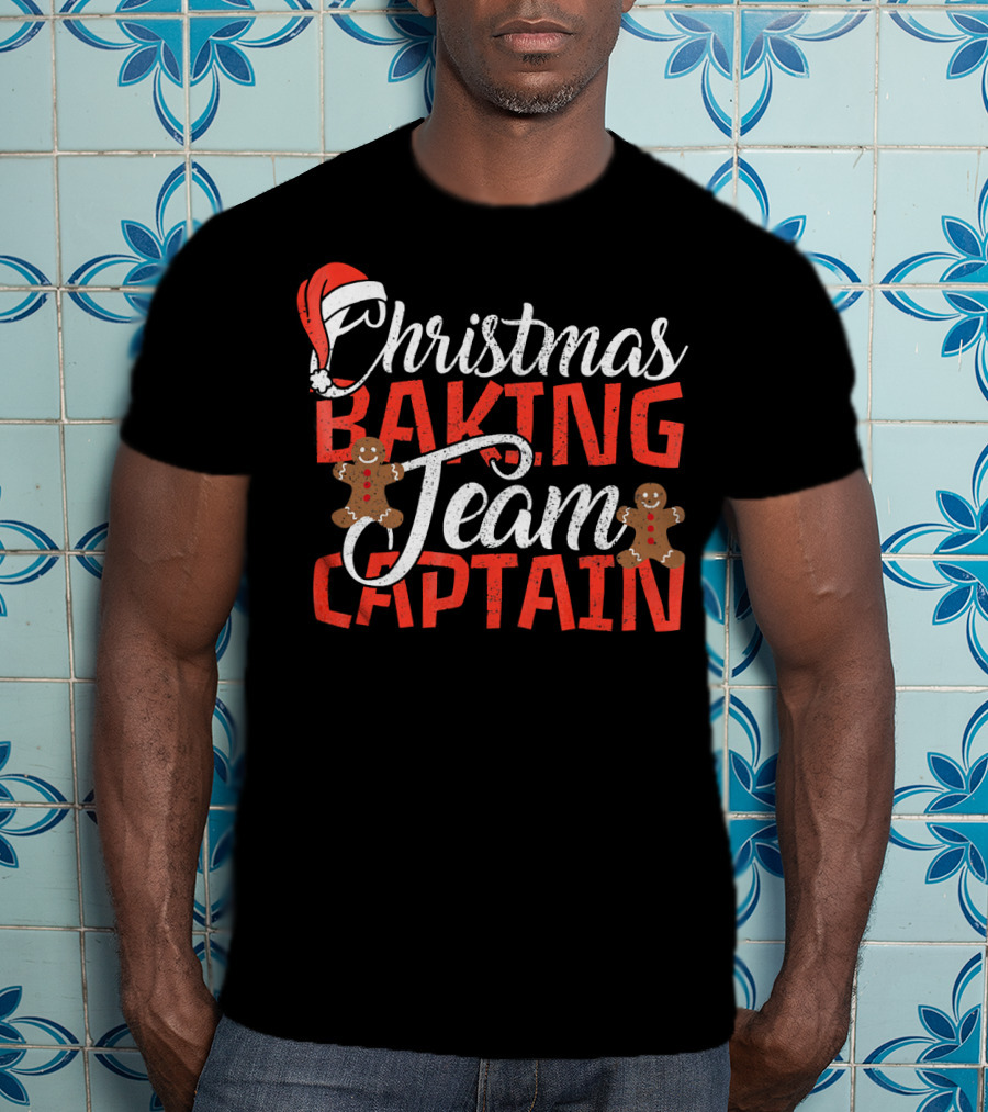 Christmas Baking Team Captain Gingerbread Santa Holiday T-Shirt
