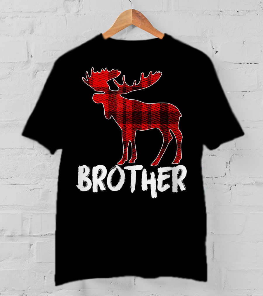 Brother Red Plaid Moose T-Shirt