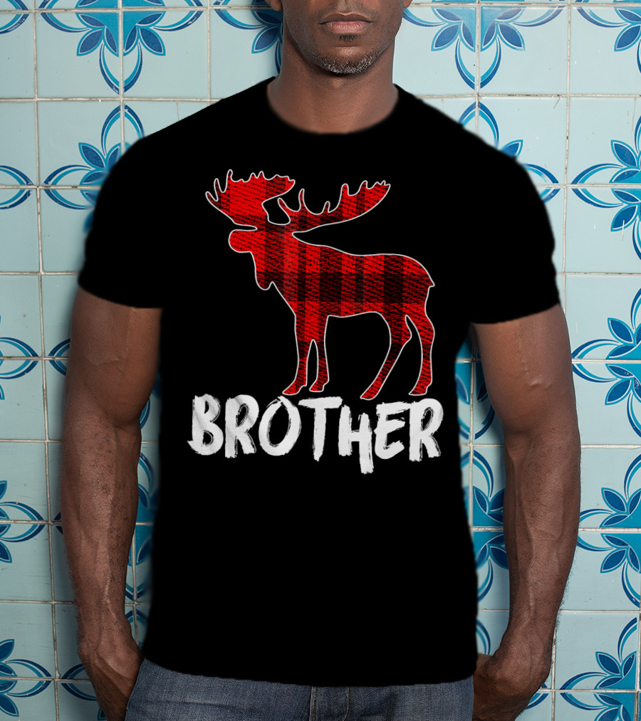 Brother Red Plaid Moose T-Shirt