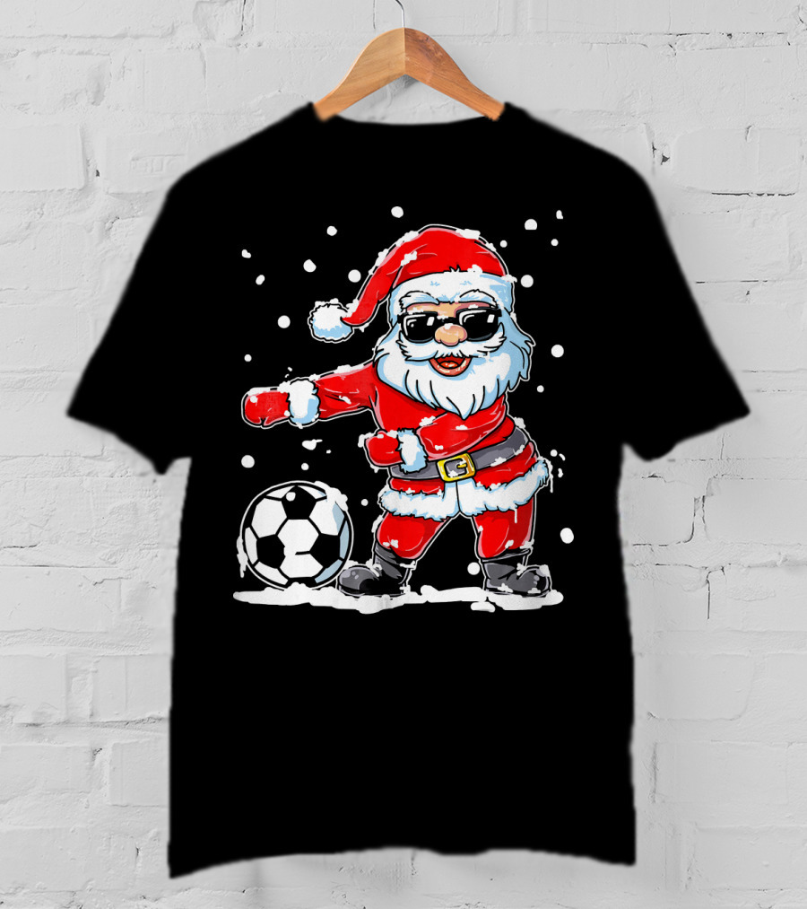 Christmas Flossing Santa Soccer T-Shirt
