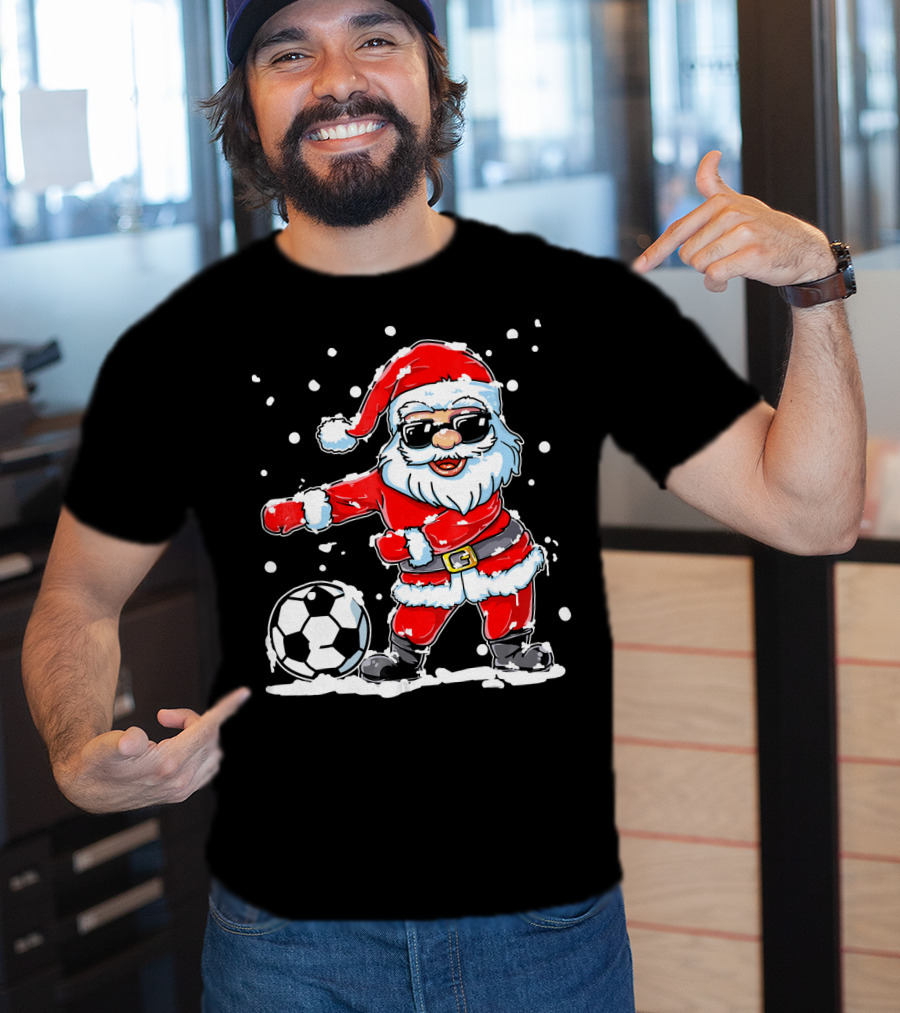 Christmas Flossing Santa Soccer T-Shirt