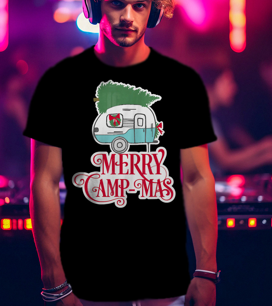 Merry Camp-Mas Christmas Vintage Camper T-Shirt