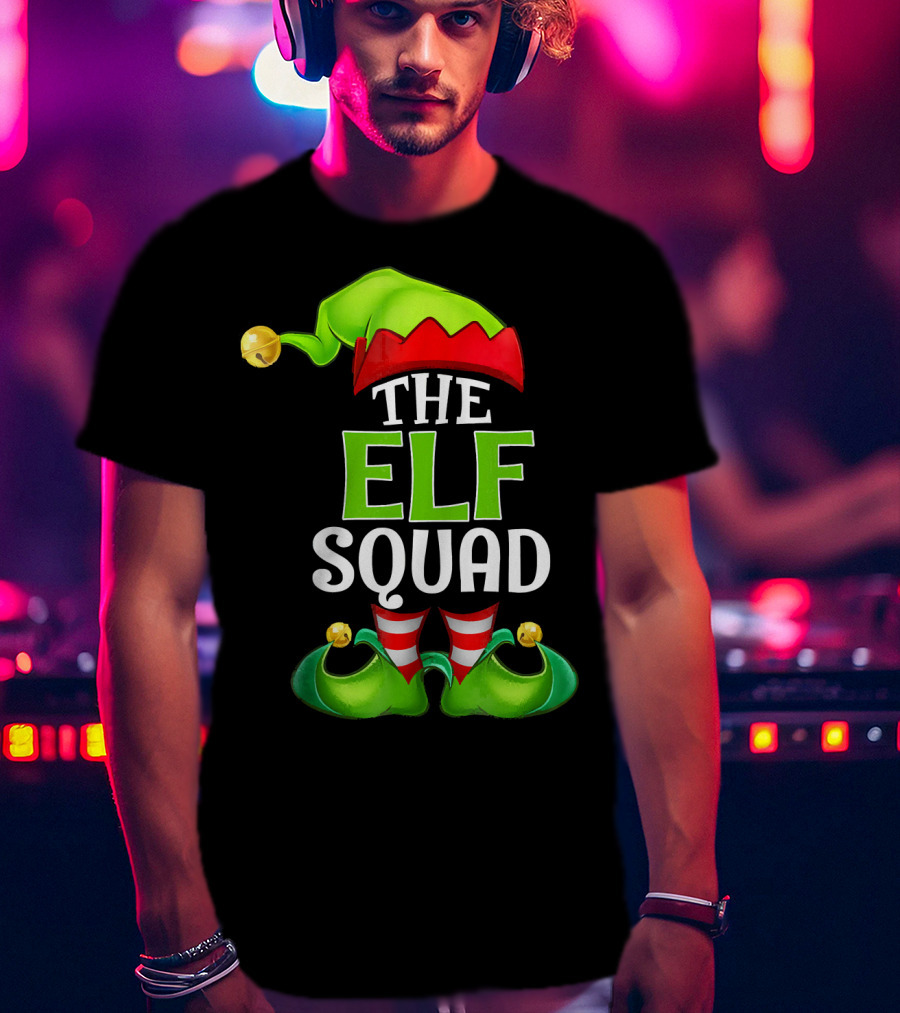 THE ELF SQUAD Green Hat Striped Stockings T-Shirt
