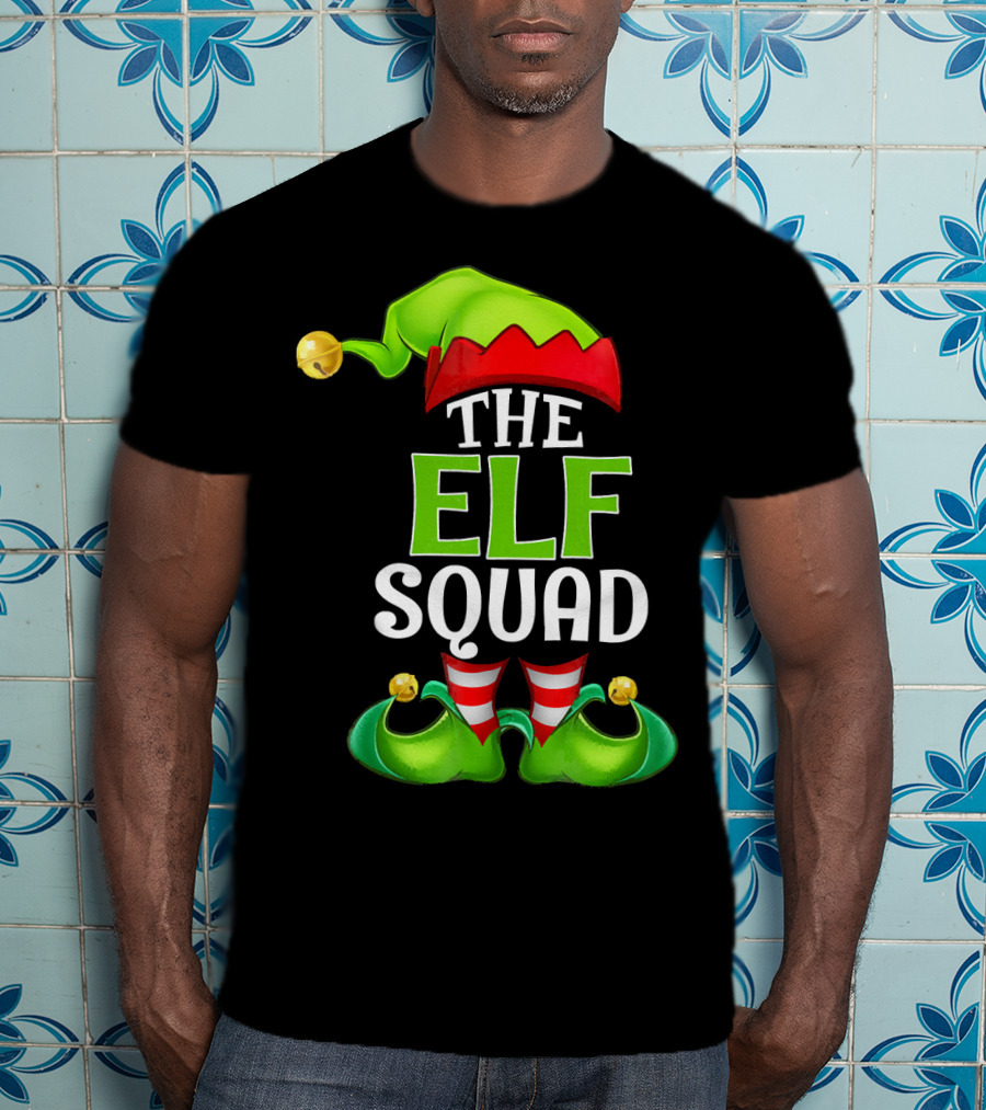 THE ELF SQUAD Green Hat Striped Stockings T-Shirt