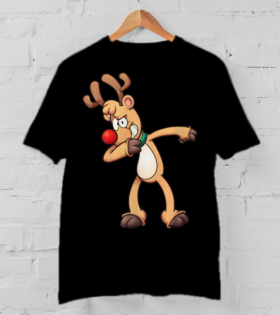 Rudolph Dabbing Reindeer Christmas Dance Antlers T-Shirt