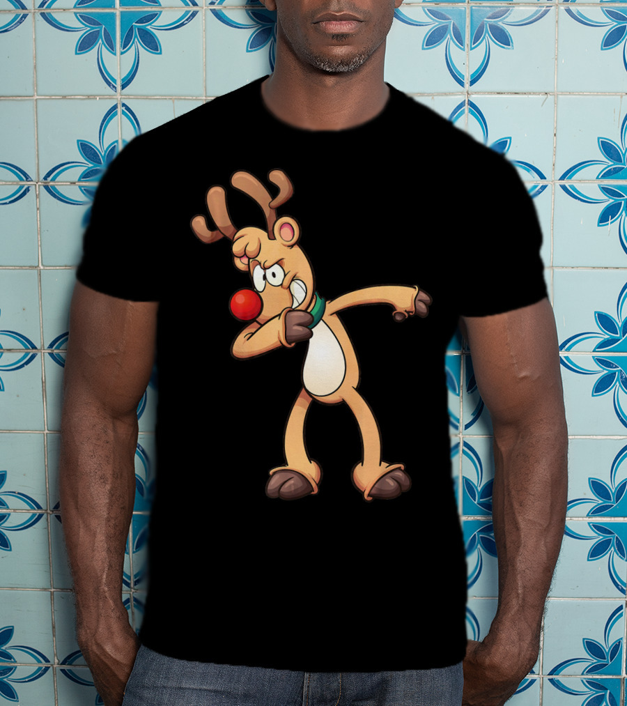 Rudolph Dabbing Reindeer Christmas Dance Antlers T-Shirt