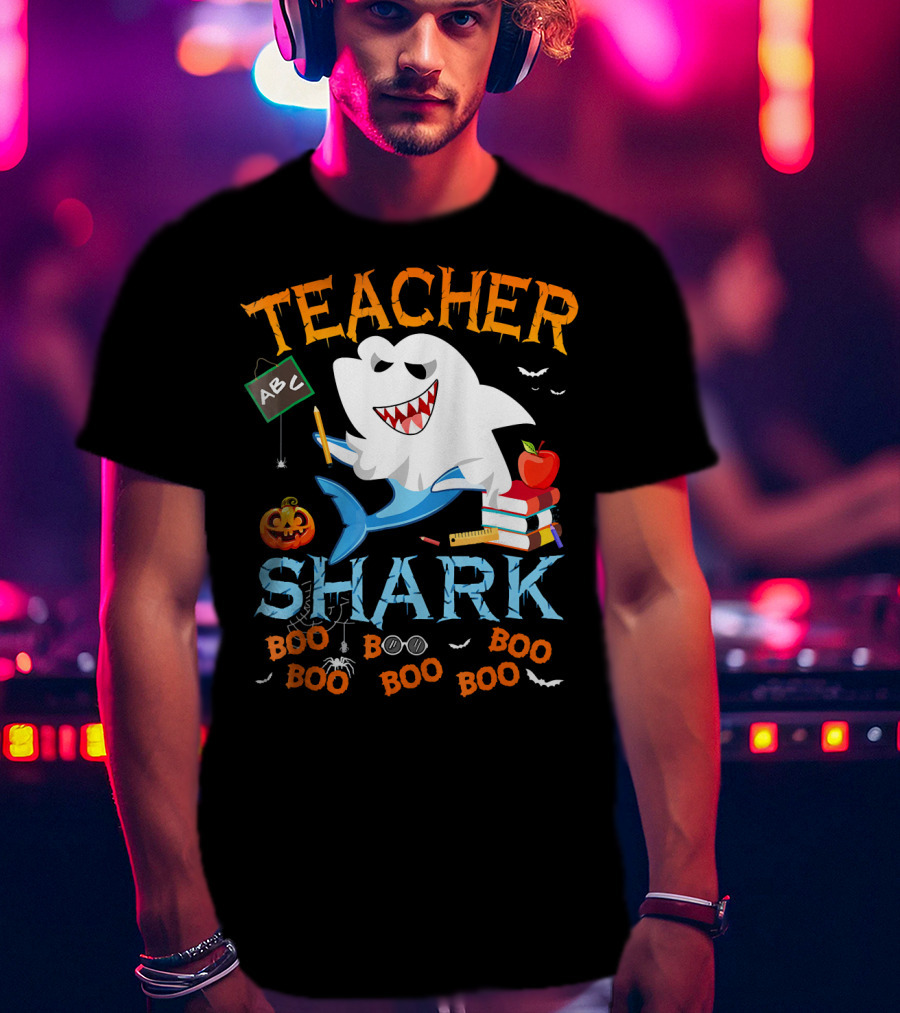 Teacher Shark Halloween Boo Classroom T-Shirt
