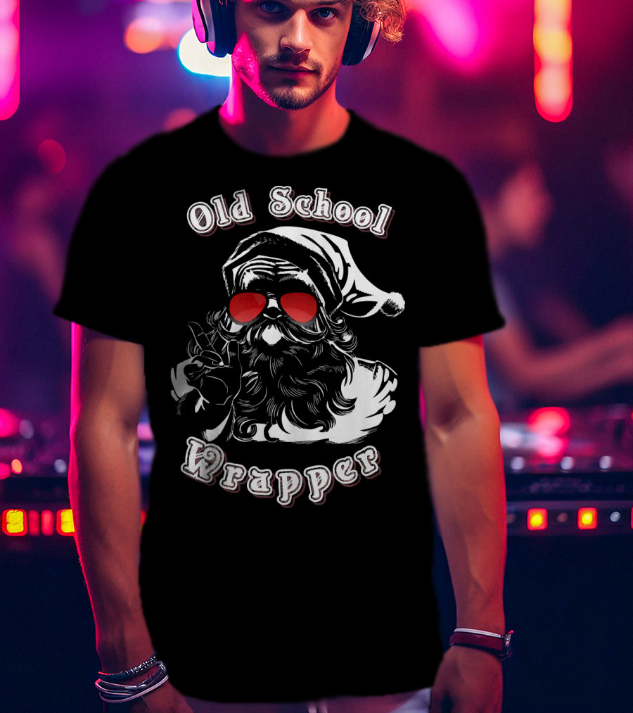 Old School Wrapper Santa With Sunglasses T-Shirt