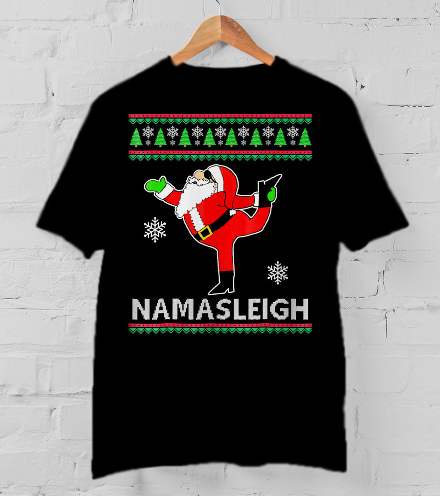 Namasleigh Santa Yoga Christmas Holiday T-Shirt