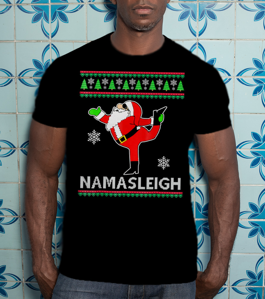 Namasleigh Santa Yoga Christmas Holiday T-Shirt
