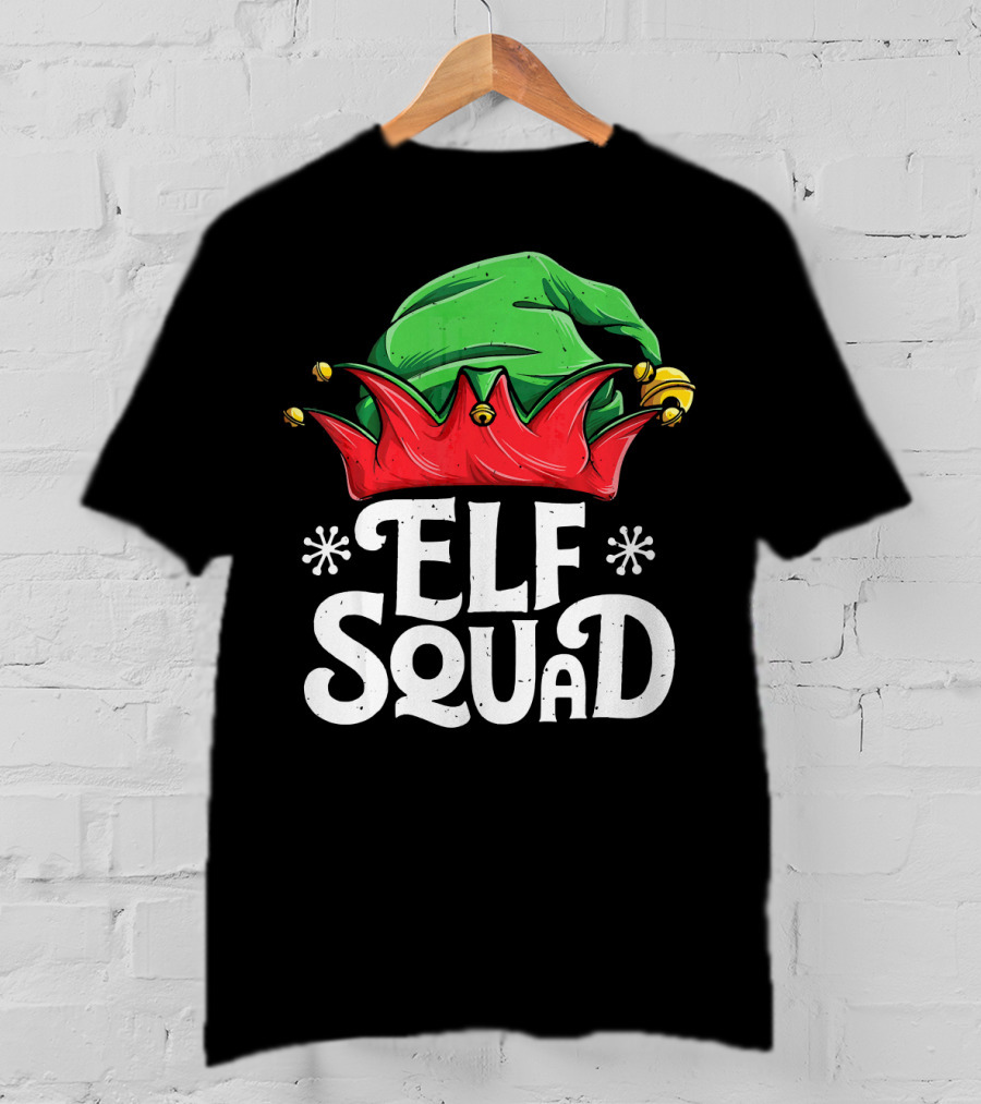 Elf Squad Christmas Elves Hat Festive Family T-Shirt