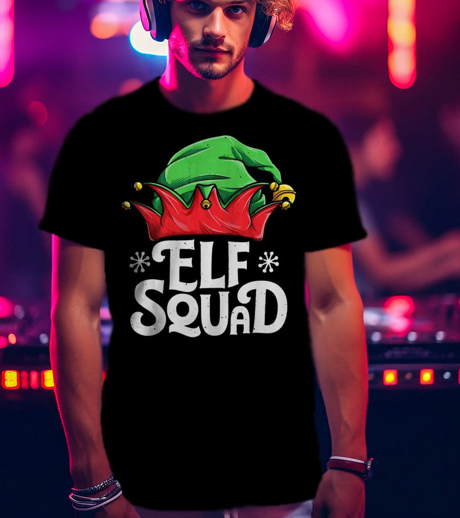 Elf Squad Christmas Elves Hat Festive Family T-Shirt