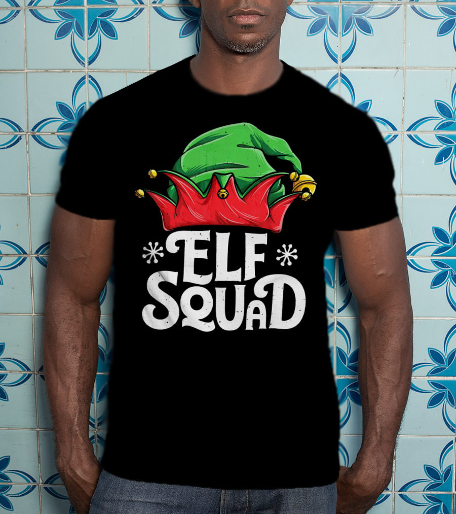 Elf Squad Christmas Elves Hat Festive Family T-Shirt