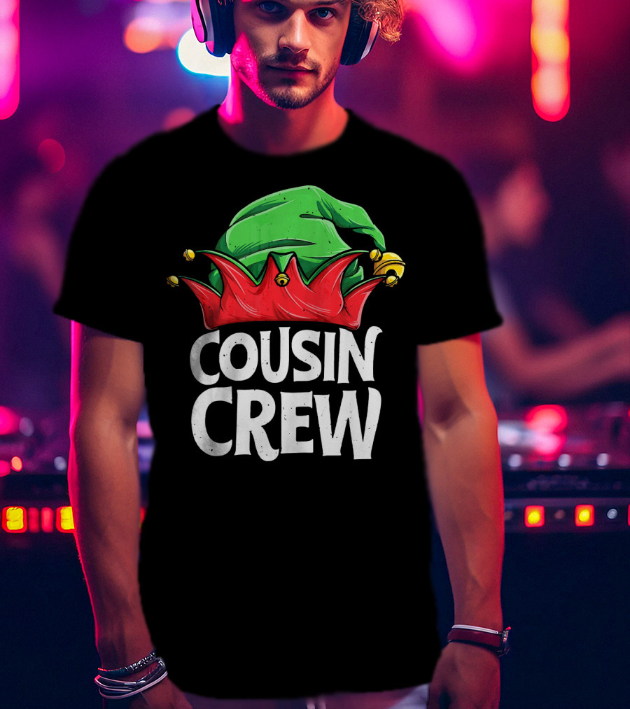 Cousin Crew Elf Christmas Jester Hat T-Shirt