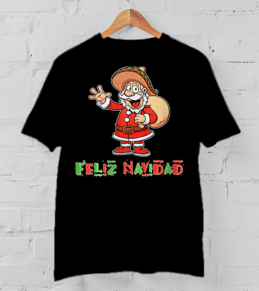 Feliz Navidad Mexican Santa Mexi Sombrero T-Shirt