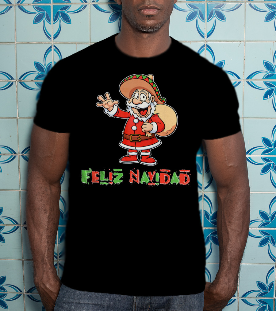 Feliz Navidad Mexican Santa Mexi Sombrero T-Shirt