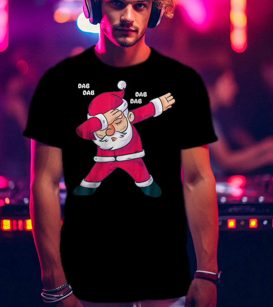 Dab Dab Dab Christmas Dabbing Santa Fun T-Shirt