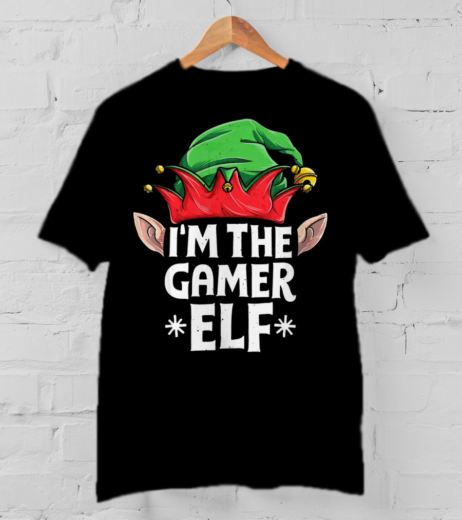 I'm The Gamer Elf Jingle Hat Festive Ears Holiday T-Shirt