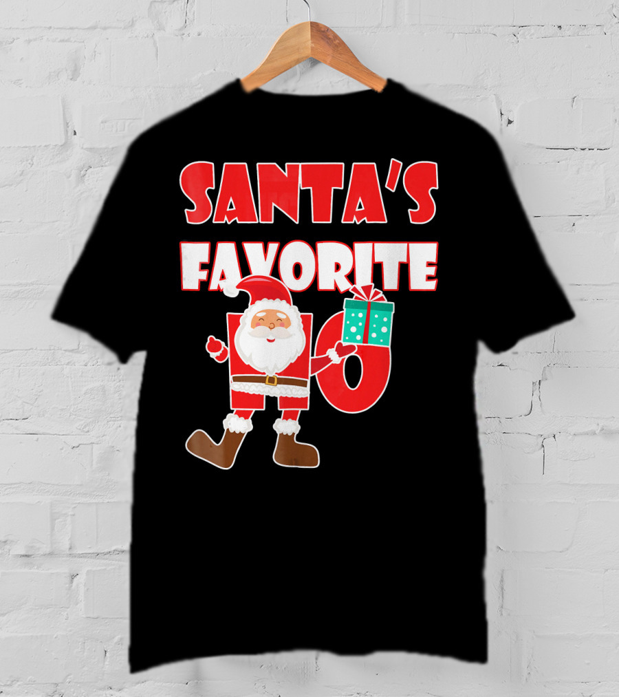 Santa's Favorite Ho Holiday Humor With Santa And Gifts T-Shirt