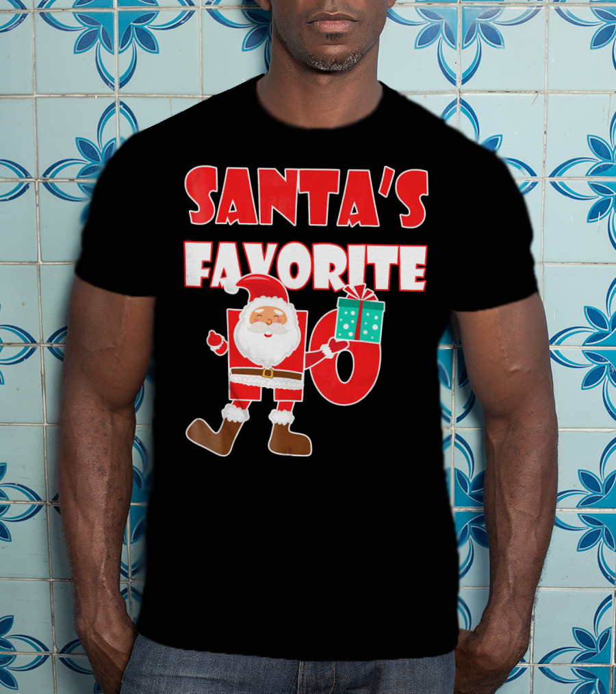Santa's Favorite Ho Holiday Humor With Santa And Gifts T-Shirt