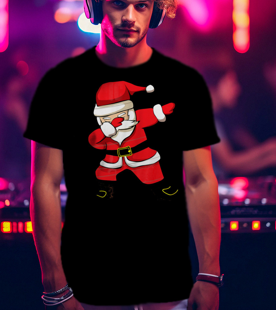Dabbing Santa Christmas Santa College Dab Move Iconic Festive T-Shirt